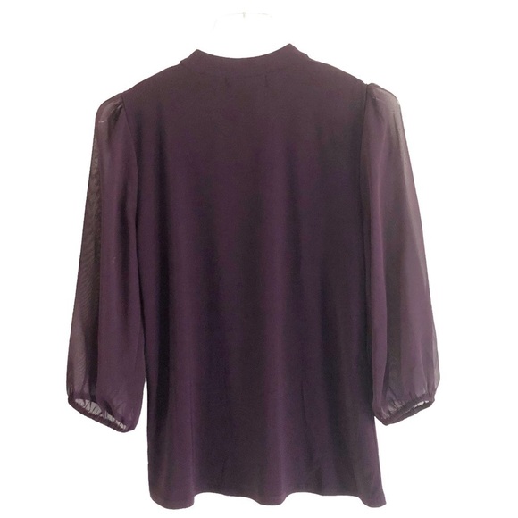 Atelier 29 Sheer Chiffon Sleeves Purple Size Small - Picture 4 of 9